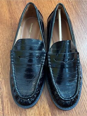 River Island ruched loafers in black
